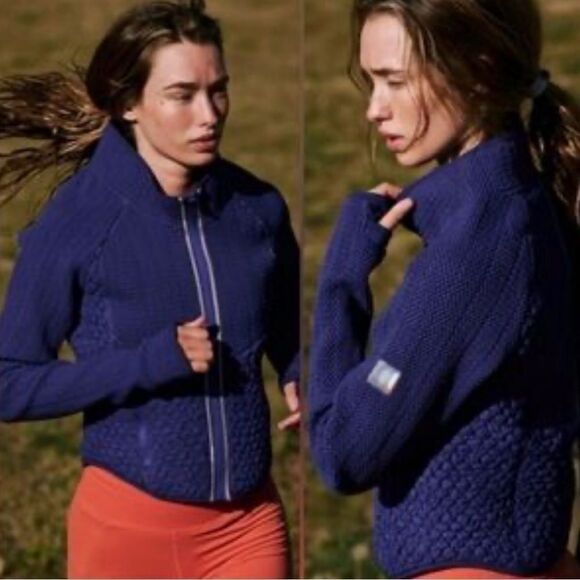 NWT Free People Movement Jacket Run Blue Size S - Picture 1 of 12